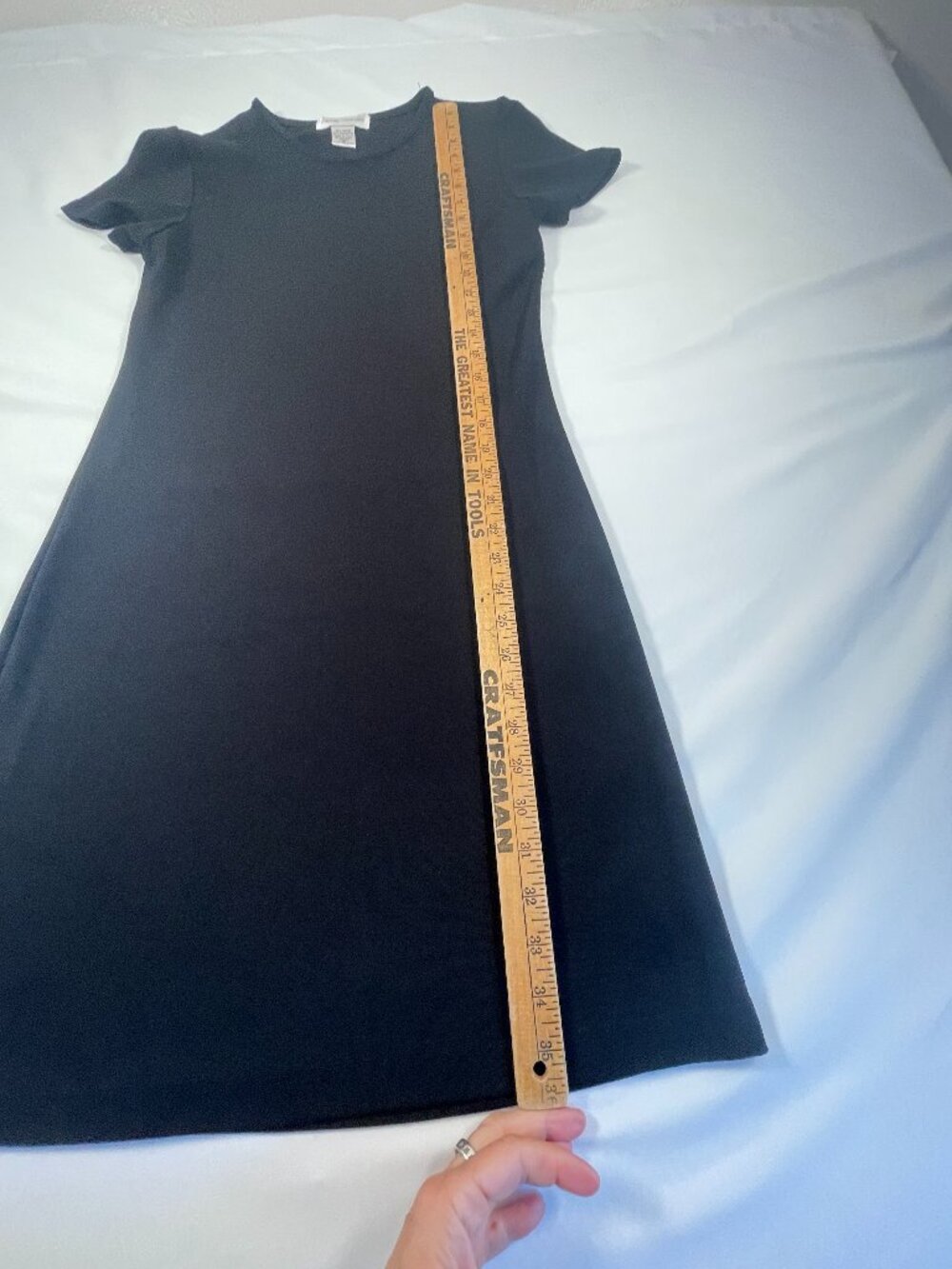 Casual Corner Black Dress Womens Small Short Sleeve A Line Knee Length Classic - Picture 4 of 5